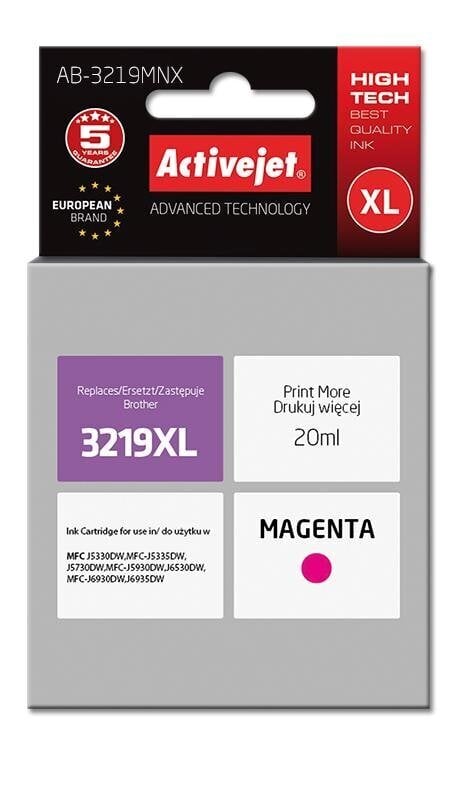 Rašalinio spausdintuvo kasetė Activejet AB-3219MNX, purpurinė hinta ja tiedot | Mustekasetit | hobbyhall.fi