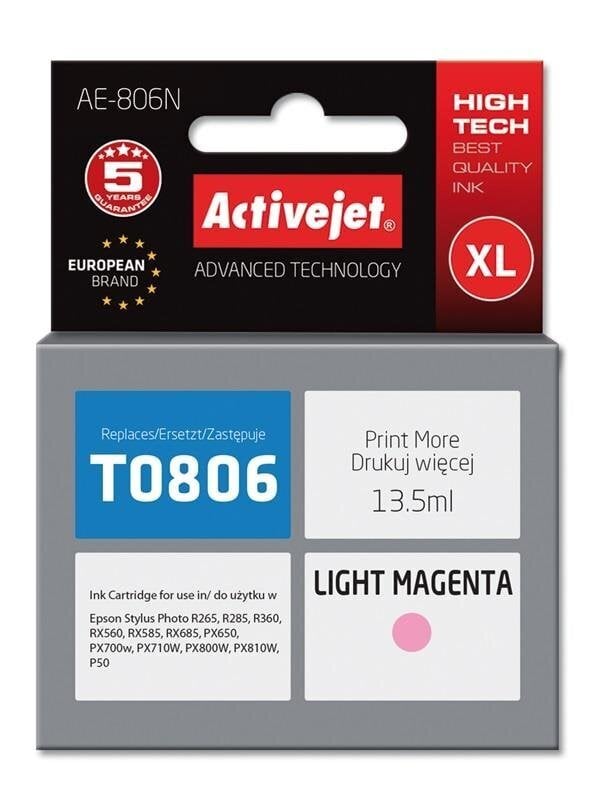 -ActiveJet AE-806N, Epson T0806 XL korkea mustekasetti, kevyt MAGENTA hinta ja tiedot | Mustekasetit | hobbyhall.fi