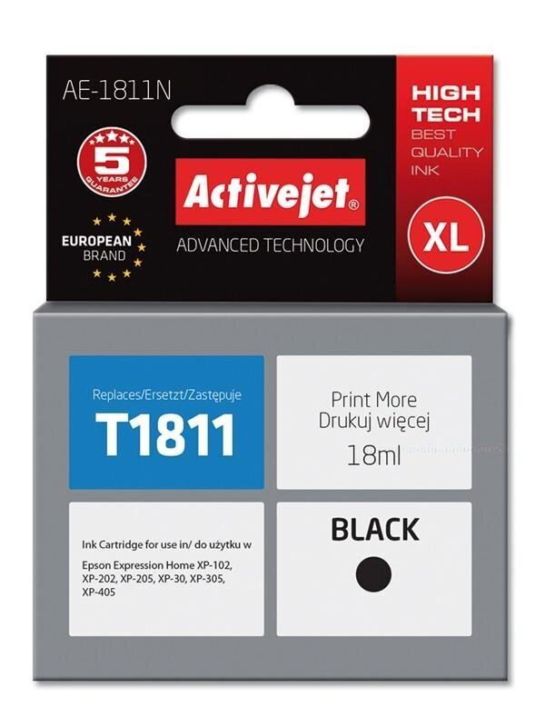 TUS ACTIVEJET AE-1811N Zamiennik Epson T1811. hinta ja tiedot | Mustekasetit | hobbyhall.fi