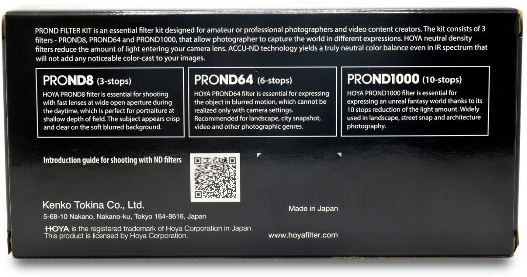 Hoya suodatinsarja Pro ND8/64/1000 77mm hinta ja tiedot | Kameran suotimet | hobbyhall.fi