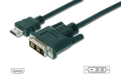 Assmann HDMI 1.3 -standardi sovitinkaapeli HDMI AM (pistoke) / DVI-D (18 + 1) M (pistoke) 5 m hinta ja tiedot | Kaapelit ja adapterit | hobbyhall.fi