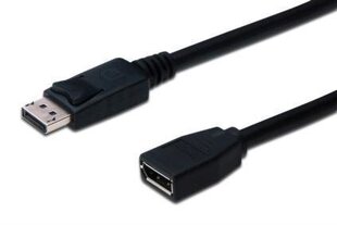 ASSMANN DisplayPort 1.2 Extension cable DP M (plug)/DP F (jack) 2m black hinta ja tiedot | Kaapelit ja adapterit | hobbyhall.fi