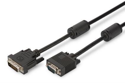 ASSMANN DVI-I DualLink Adapter Cable DVI-I (24+5)M(plug)/DSUB15 M(plug) 2m black hinta ja tiedot | Kaapelit ja adapterit | hobbyhall.fi