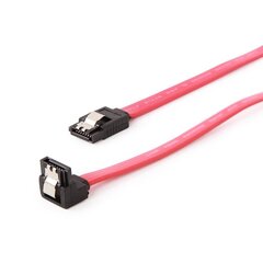 Gembird Serial ATA III 50 cm Data Cable with 90 degree bent, metal clips, red hinta ja tiedot | Kaapelit ja adapterit | hobbyhall.fi