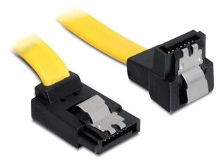 Delock Cable SATA 6 Gb/s up/down metal 50 cm yellow hinta ja tiedot | Kaapelit ja adapterit | hobbyhall.fi