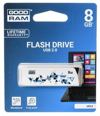 Atmintinė Goodram Flashdrive Cl!ck 8GB USB 2.0 hinta ja tiedot | Muistitikut | hobbyhall.fi