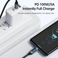 Parannettu tuotenimi: Toocki 100W PD Pikalataus Type-C-kaapeli LED-näytöllä - 100W C-C Ruskea, 2m hinta ja tiedot | Puhelintelineet | hobbyhall.fi