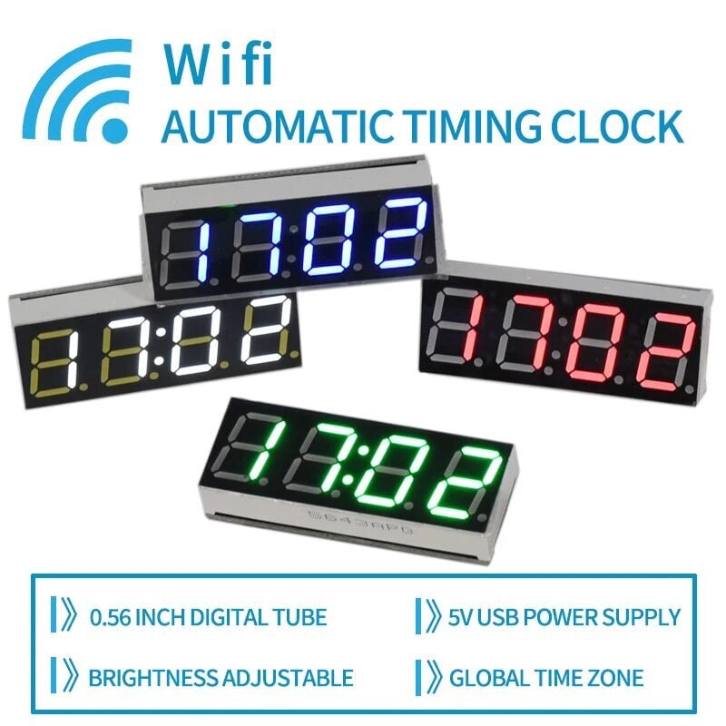 LED WiFi Clock Module - valkoinen-Online hinta ja tiedot | Kelloradiot ja herätyskellot | hobbyhall.fi