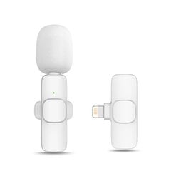 Langaton lavalier-mikrofoni - Mini Mic iPhone- ja Android-laitteille - Valkoinen 2in1 Type-C hinta ja tiedot | Mikrofonit | hobbyhall.fi