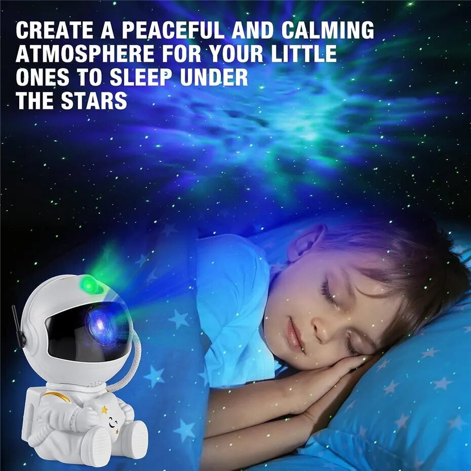 Galaxy Astronaut Star Projector - Valkoinen A hinta ja tiedot | Projektorit | hobbyhall.fi