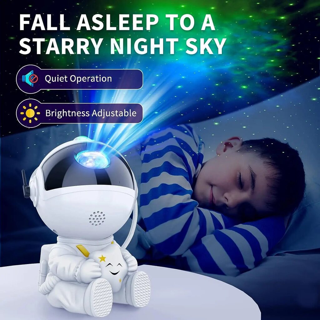 Galaxy Astronaut Star Projector - Valkoinen A hinta ja tiedot | Projektorit | hobbyhall.fi