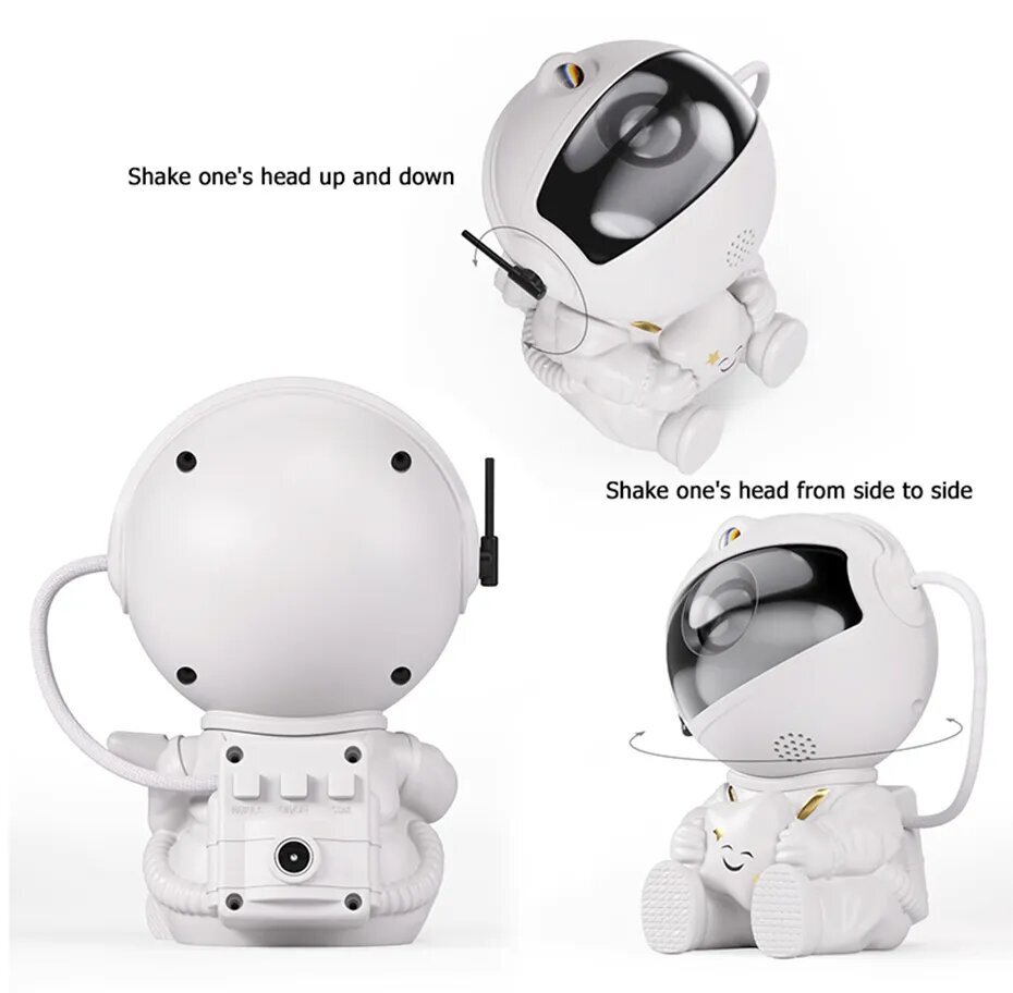 Galaxy Astronaut Star Projector - Valkoinen A hinta ja tiedot | Projektorit | hobbyhall.fi