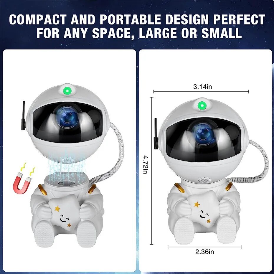 Galaxy Astronaut Star Projector - Valkoinen A hinta ja tiedot | Projektorit | hobbyhall.fi