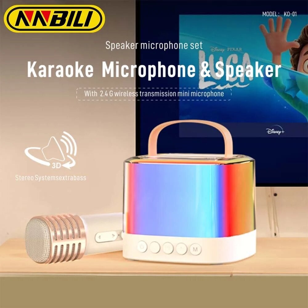 NNBILI Karaoke-kaiutin kahdella mikrofonilla - 2 mikrofonia hinta ja tiedot | Mikrofonit | hobbyhall.fi