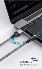 NNBILI Nopea lataus USB-A - USB-C-kaapeli - Harmaa Type-C, 5m hinta ja tiedot | Puhelintelineet | hobbyhall.fi