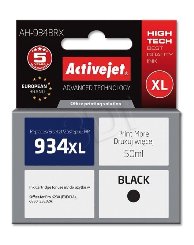 Activejet AH934BRX (HP 934XL X4E14AE), musta hinta ja tiedot | Mustekasetit | hobbyhall.fi