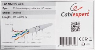 -GEMBIRD FTP CABLE LINK CAT 5E AWG24 100% MIEDŹ 305M hinta ja tiedot | Kaapelit ja adapterit | hobbyhall.fi