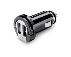 Dvigubas USB automobilio adapteris Cellular Black, 2A hinta ja tiedot | Puhelimen laturit | hobbyhall.fi
