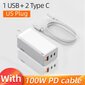 Baseus 65W GaN-laturi, jossa on 4 USB-porttia ja Quick Charge 4.0 - 2C 1U EU Valkoinen, GaN 65W -laturi hinta ja tiedot | Kannettavien tietokoneiden laturit | hobbyhall.fi