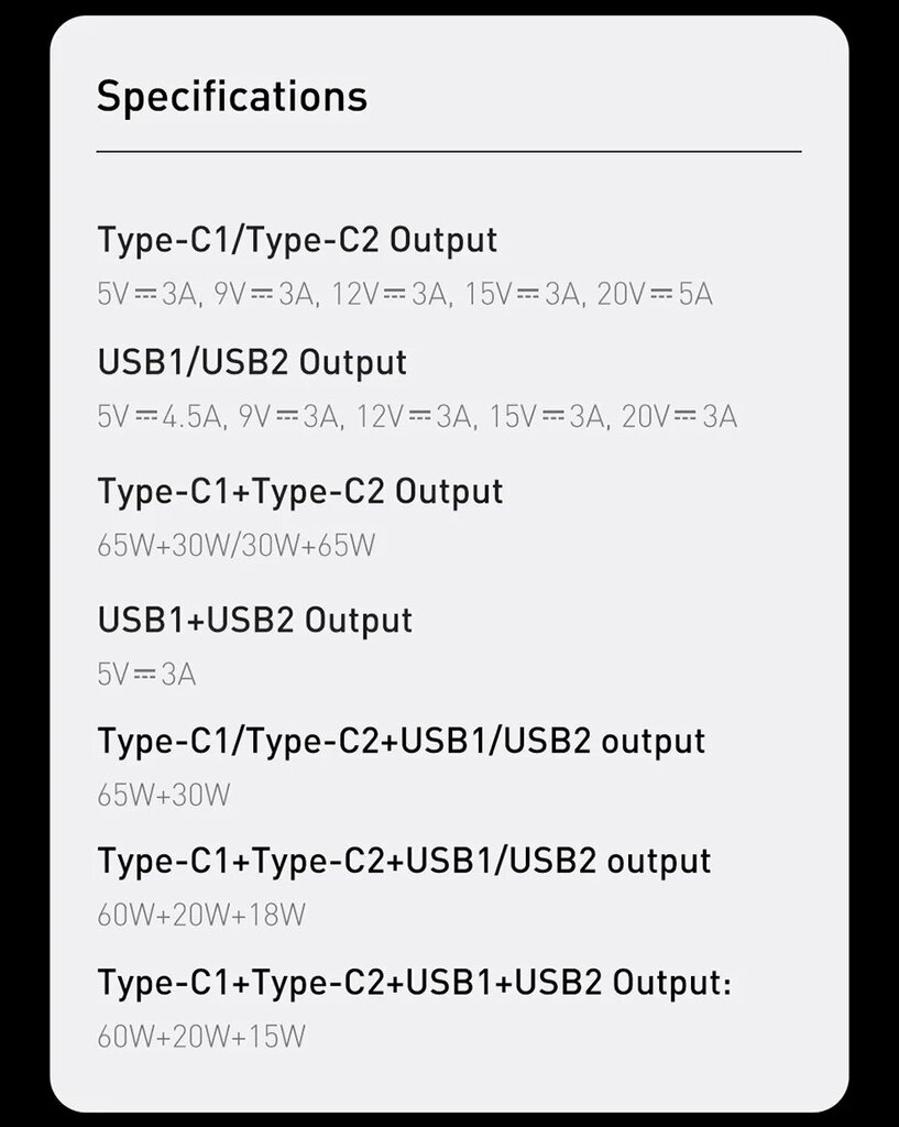 Baseus GaN 100W Pöytälaturi - 65W Pöytälaturi hinta ja tiedot | Kannettavien tietokoneiden laturit | hobbyhall.fi