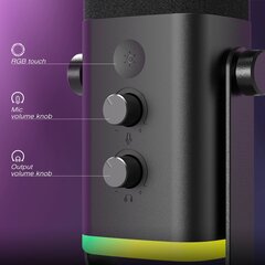 FIFINE Touch Mute USB/XLR dynaaminen mikrofoni - VALKOINEN hinta ja tiedot | Mikrofonit | hobbyhall.fi