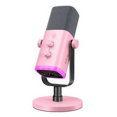 FIFINE Touch Mute USB/XLR Dynaaminen mikrofoni - Pinkki hinta ja tiedot | Mikrofonit | hobbyhall.fi