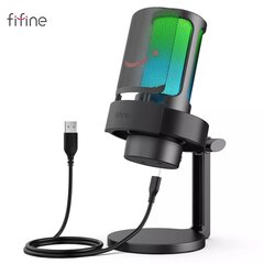 FIFINE USB-mikrofoni: Tallennus ja suoratoisto PC:llä/Macillä 3 RGB-tilassa - musta hinta ja tiedot | Mikrofonit | hobbyhall.fi