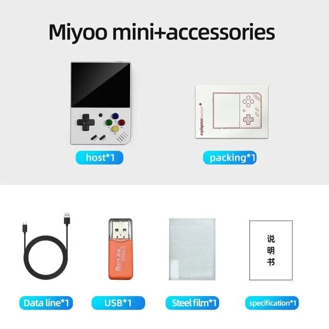 MIYOO Mini Plus Retro Kannettava Konsoli V2 - 128G(25K Pelit), Kristallin Violetti hinta ja tiedot | Pelikonsolit | hobbyhall.fi