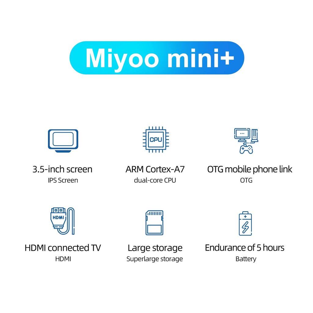 MIYOO Mini Plus Retro Kannettava Konsoli V2 - 128G(25K Pelit), Kristallin Violetti hinta ja tiedot | Pelikonsolit | hobbyhall.fi