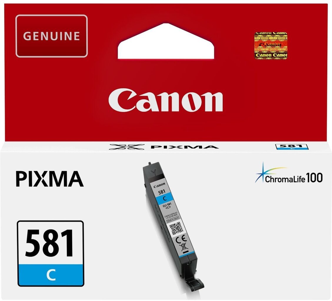 "canon original ink cli-581 c, cyan, 5,6 ml, 2103c001, canon pixma tr7550, tr8550, ts6150, ts6151, ts8150, ts8150, ts8150, ts8150, ts81 hinta ja tiedot | Mustekasetit | hobbyhall.fi