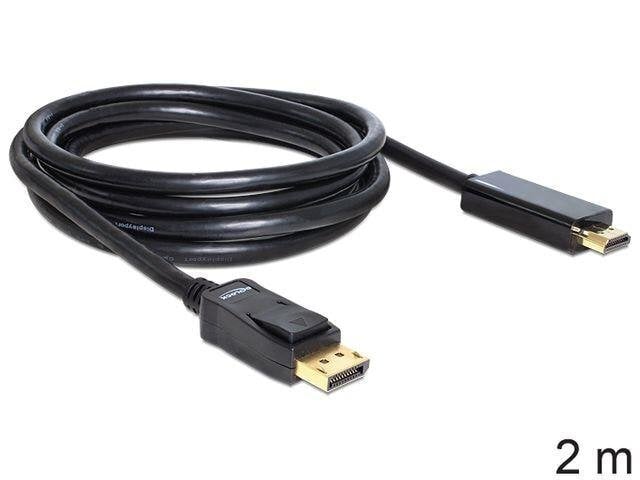 Delock - Kabel DISPLAYPORT M->HDMI M 2M GOLD hinta ja tiedot | Adapterit | hobbyhall.fi