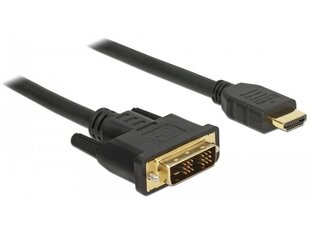 DELOCK 85584, DVI(M) -> HDMI(M) 2.0m; Musta hinta ja tiedot | Kaapelit ja adapterit | hobbyhall.fi