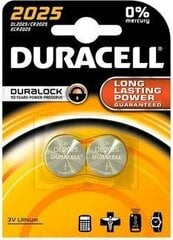 Duracell CR2025 3V litiumakku 2BB hinta ja tiedot | Videokameran akut ja paristot | hobbyhall.fi
