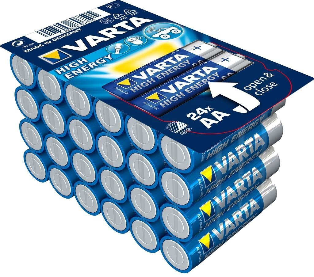 alkaliparisto varta lr06 high energy longlife power 24 kpl laatikossa hinta ja tiedot | Paristot | hobbyhall.fi