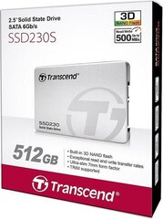 Transcend 230S 512GB SATA3 (TS512GSSD230S) hinta ja tiedot | Kovalevyt | hobbyhall.fi