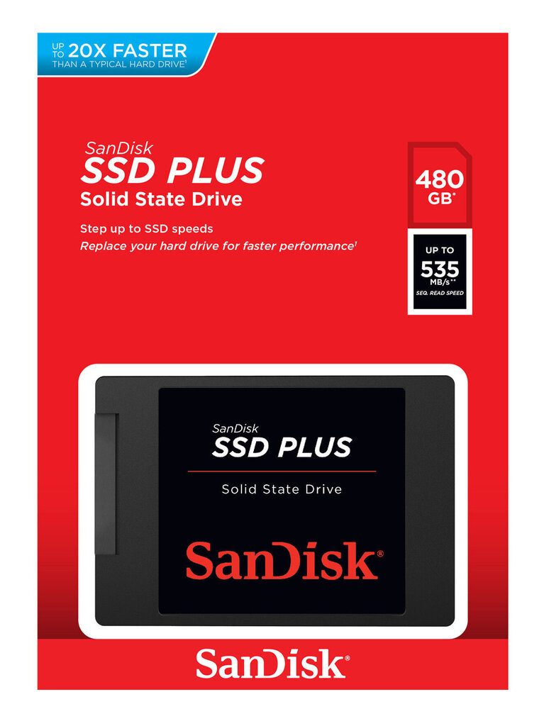 SanDisk PLUS 480GB SATA3 (SDSSDA-480G-G26) hinta ja tiedot | Kovalevyt | hobbyhall.fi