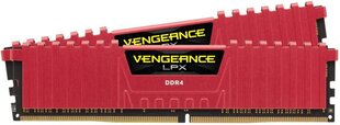 Corsair Vengeance LPX DDR4, 8GB, 2666MHz, CL16, Punainen (CMK8GX4M1A2666C16R) hinta ja tiedot | Muisti (RAM) | hobbyhall.fi