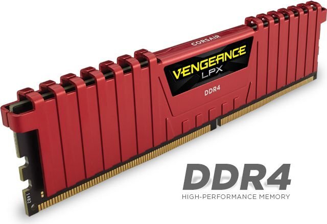 Corsair Vengeance LPX DDR4, 8GB, 2666MHz, CL16, Punainen (CMK8GX4M1A2666C16R) hinta ja tiedot | Muisti (RAM) | hobbyhall.fi