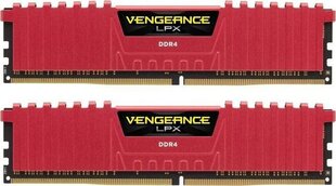 Corsair Vengeance LPX DDR4, 8GB, 2666MHz, CL16, Punainen (CMK8GX4M1A2666C16R) hinta ja tiedot | Muisti (RAM) | hobbyhall.fi