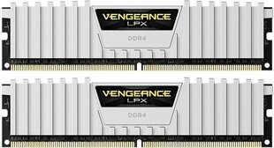 Corsair Vengeance LPX DDR4, 2x8GB, 3000MHz, CL15, White (CMK16GX4M2B3000C15W) hinta ja tiedot | Muisti (RAM) | hobbyhall.fi