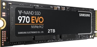 Samsung 970 EVO 2TB PCIe x4 NVMe (MZ-V7E2T0BW) hinta ja tiedot | Kovalevyt | hobbyhall.fi