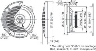 Kenwood KFC-S1366 hinta ja tiedot | Autokaiuttimet | hobbyhall.fi