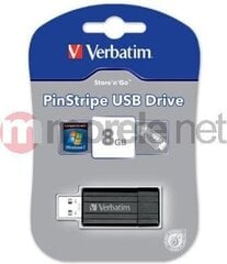 "verbatim usb-muistitikku, usb 2.0, 8 gb, pinstripe, store n go, musta, 49062, usb a, teleskooppiliittimellä hinta ja tiedot | Verbatim Tietokoneet ja pelaaminen | hobbyhall.fi