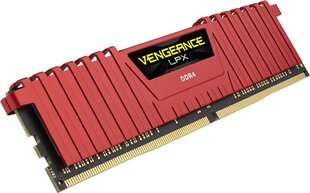 Corsair DDR4, 8GB, 2400MHz, CL14, Vengeance LPX RED (CMK8GX4M1A2400C14R) hinta ja tiedot | Muisti (RAM) | hobbyhall.fi