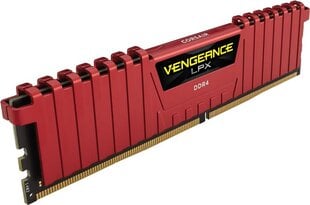 Corsair DDR4, 8GB, 2400MHz, CL14, Vengeance LPX RED (CMK8GX4M1A2400C14R) hinta ja tiedot | Muisti (RAM) | hobbyhall.fi