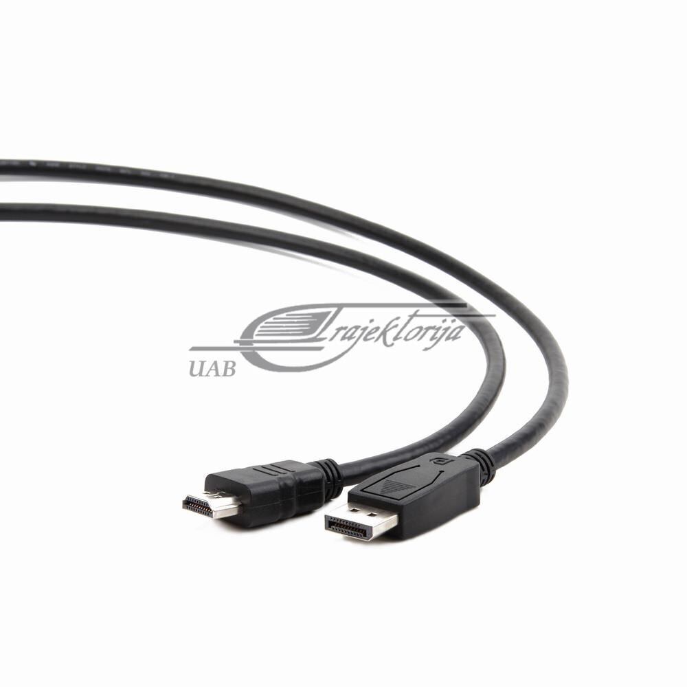 Cable GEMBIRD CC-DP-HDMI-5M (HDMI M - DisplayPort M, 5m, black color) hinta ja tiedot | Adapterit | hobbyhall.fi