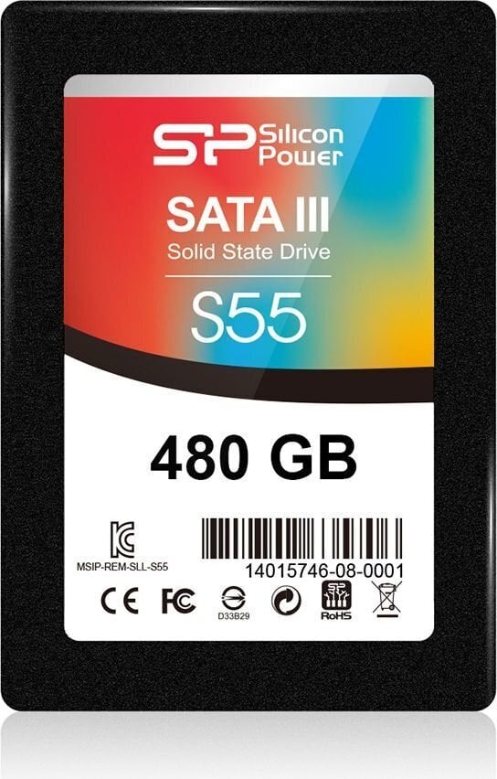 Silicon Power SLIM S55 480GB SATA3 (SP480GBSS3S55S25) hinta ja tiedot | Kovalevyt | hobbyhall.fi