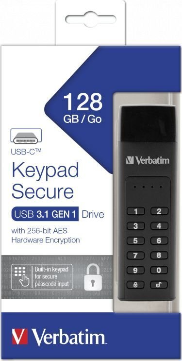 Flash USB 3.1 32GB Verbatim Secure Keypad hinta ja tiedot | Muistitikut | hobbyhall.fi