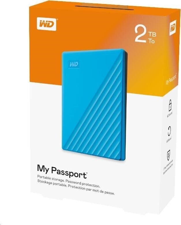 WD My Passport 2TB kannettava HDD Sininen hinta ja tiedot | Ulkoiset kovalevyt | hobbyhall.fi
