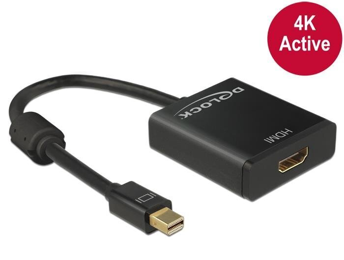 Delock Adapter mini Displayport 1.2 male > HDMI female 4K Active black hinta ja tiedot | Adapterit | hobbyhall.fi